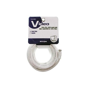 RG59 Coaxial Cable - White ~ 25'-0