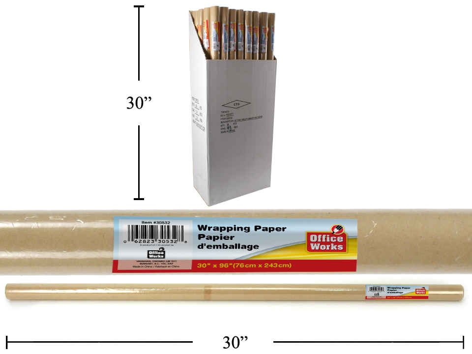 Kraft Wrapping Paper ~ 30" x 8' per roll-0