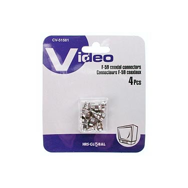 Cable Connectors for Coaxial Cable ~ 4/pk-0