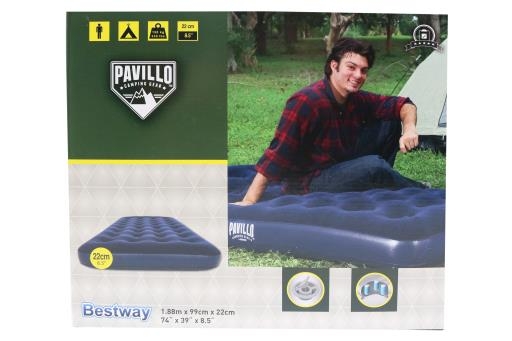 Twin Flocked Air Bed / Mattress ~ 74" x 39" 8.5"-0
