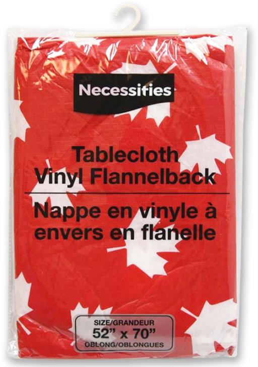 Canada Print Flannelback Tablecloth ~ 52" x 70"-0