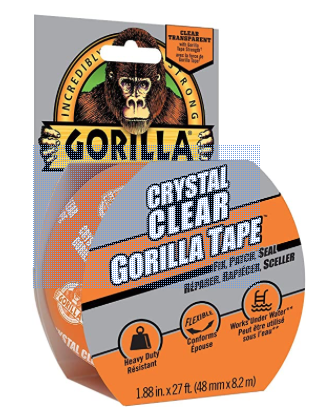Gorilla Crystal Clear Repair Tape ~ 1.88" x 9 yds-0