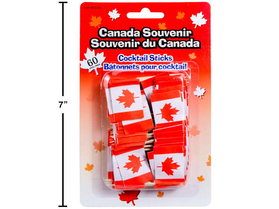 Canada Flag Cocktail Sticks ~ 60 per pack-0