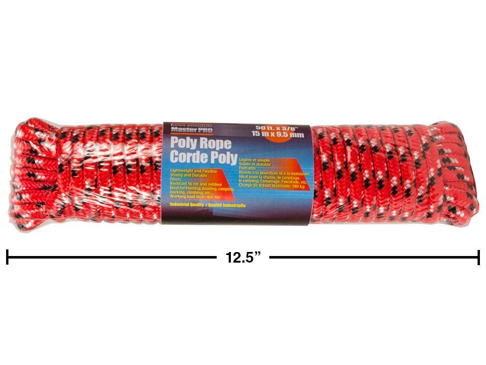Poly Rope ~ 50' x 3/8" ~ Red -0