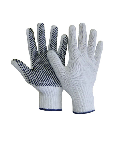 Bleached White Knit Gloves with PVC Dots ~ sold by the dozens only-0