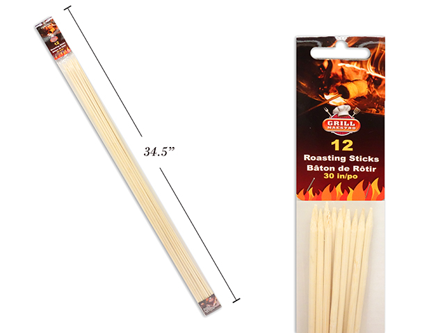 Campfire Wooden Roasting Sticks - 30"L ~ 12 per pack-0