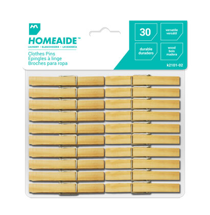 HomeAide Wooden Clothes Pins ~ 30 per pack-0