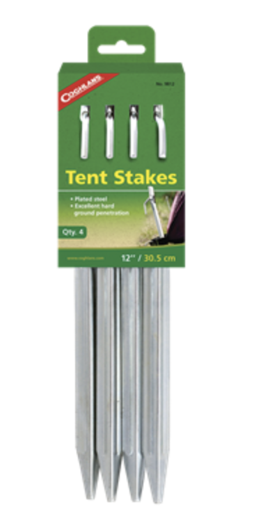 Coghlan's Steel Plated Tent Stakes 12" ~ 4 per pack-0