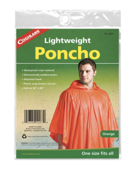Coghlan's Lightweight Poncho ~ Orange-0