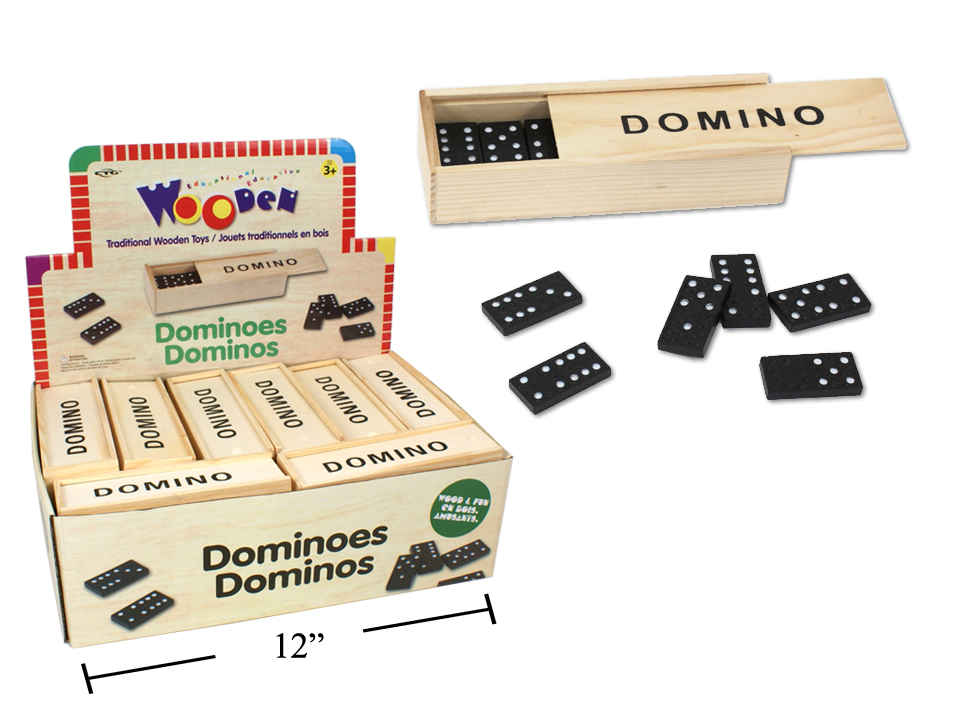 Wooden Dominos in Wooden Tray-0