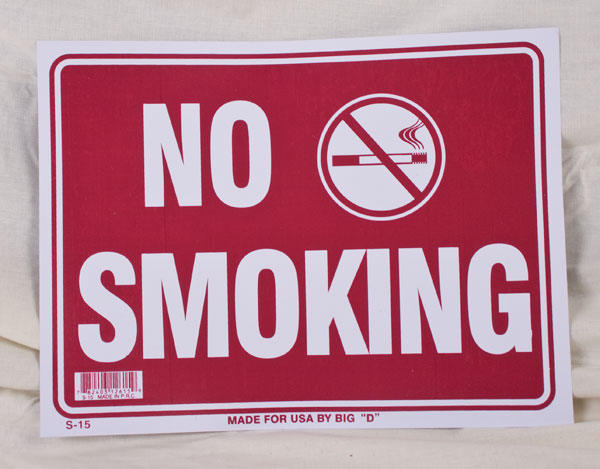 PVC Sign - 9" x 12" ~ No Smoking-0