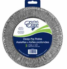 Chef Elite Foil Deep Pie Plates - 9" x 1.375" ~ 3 per pack-0