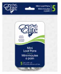 Chef Elite Foil Mini Loaf Pans - 6" x 3.5" ~ 5 per pack-0