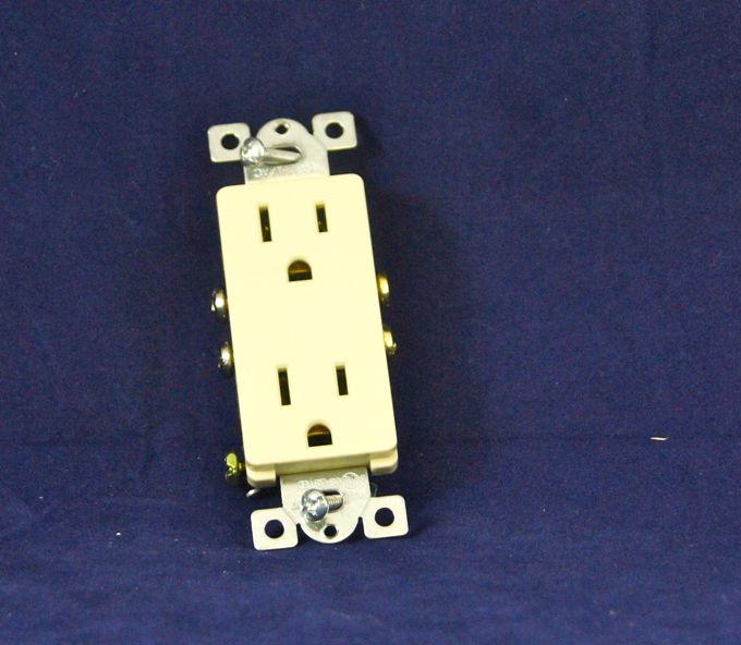 Decorative Duplex Outlet ~ Ivory-0