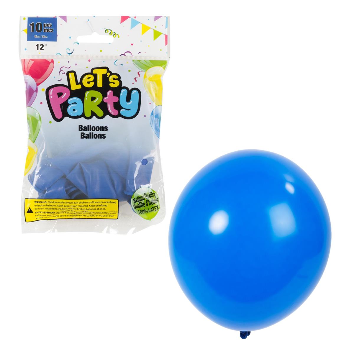 Let's Party 12" Round Balloons - Blue ~ 10 per pack-0