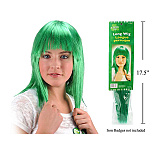 St. Patrick's Day Long Green Wig-0