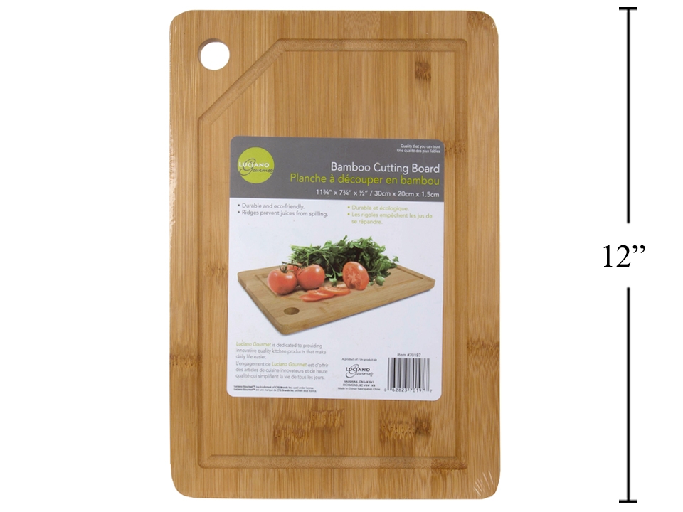 Luciano Bamboo Cutting Board ~ 12" x 8" x 1.5"-0