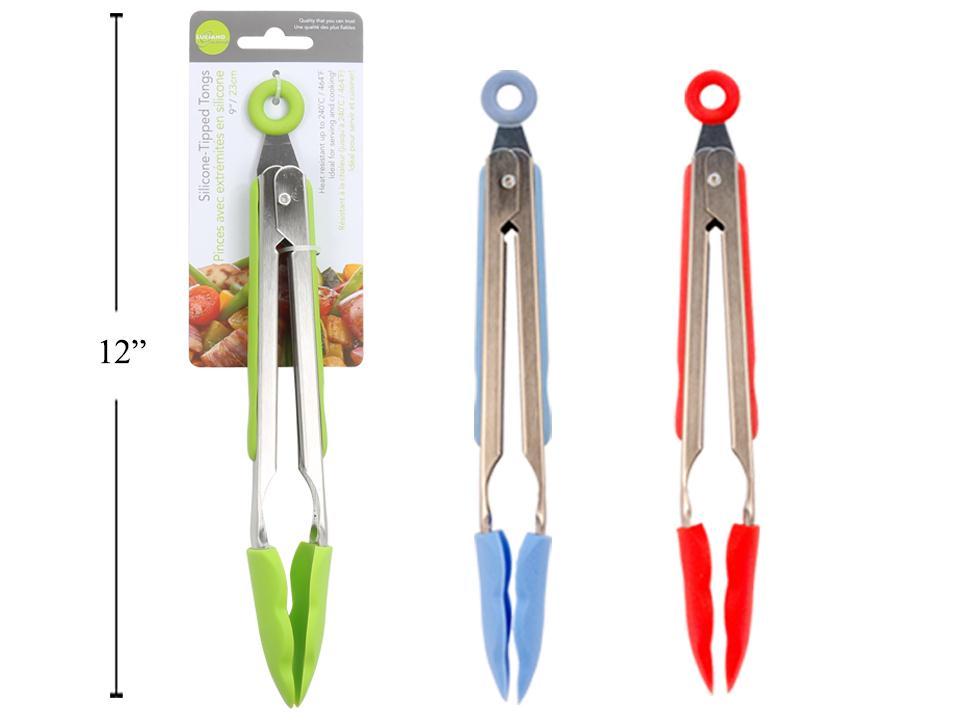 Silicone Tongs w/Pull Lock ~ 9"Long-0