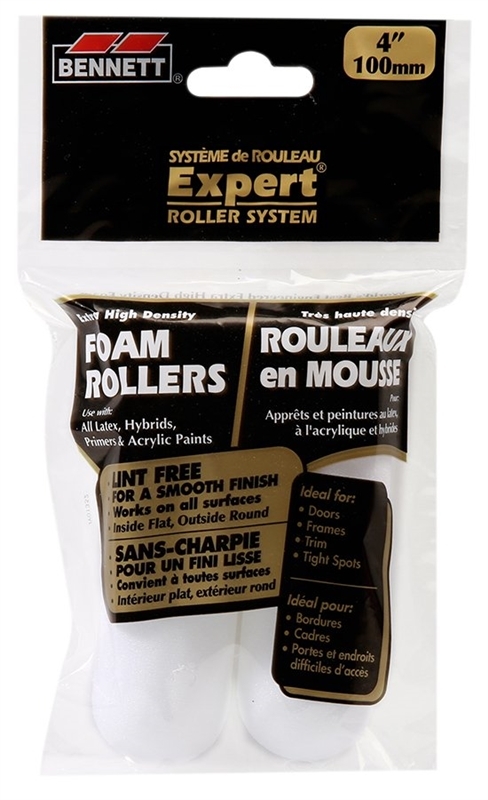 Bennett 4" High Density Foam Rollers w/Round End ~ 2 per pack-0