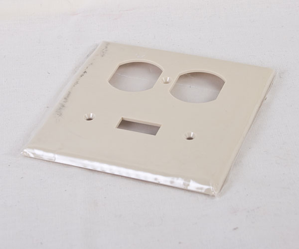 Combination Switch & Duplex Outlet Cover ~ Ivory-0