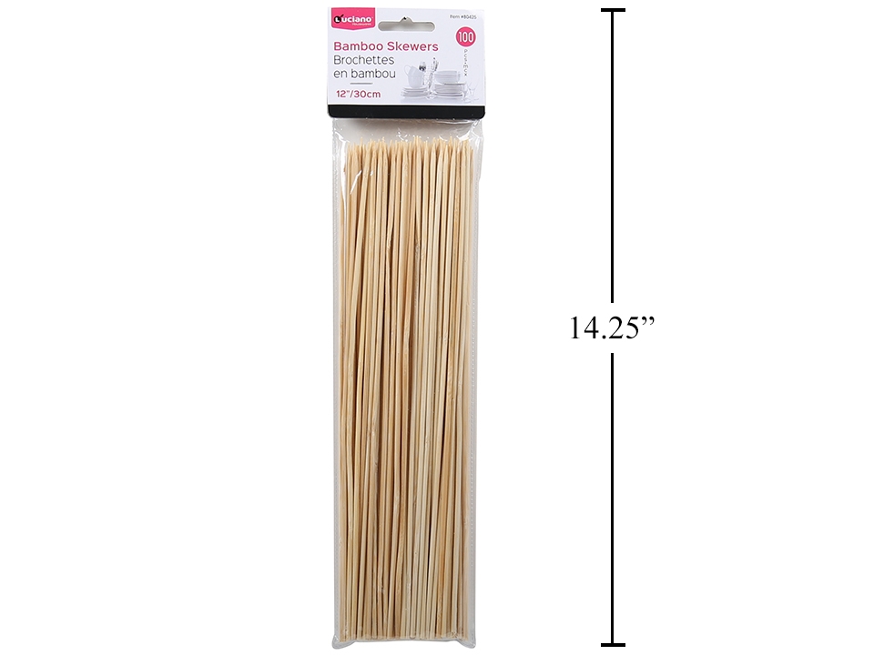 Bamboo Skewers - 12" long ~ 100 per pack-0