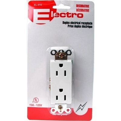 Decorative Electrical Wall Outlet ~ White-0