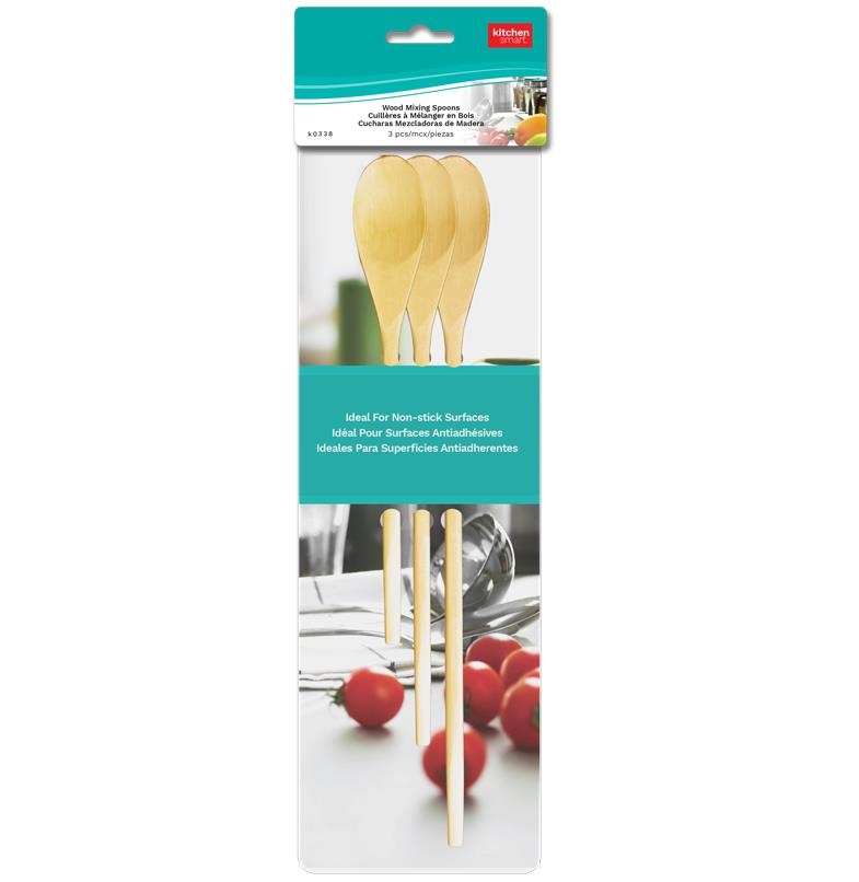 Kitchen Smart Wooden Mixing Spoons ~ set of 3-0