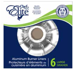 Chef Elite Foil Burner Liners - Large ~ 6 per pack-0