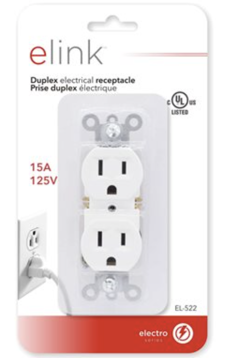 Electrical Duplex Receptacle ~ White-0