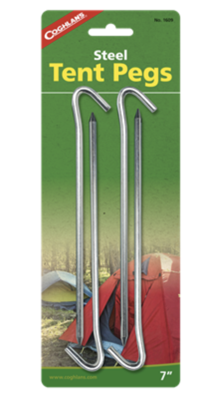 Coghlan's Steel Tent Pegs - 7" ~ 4 per pack-0