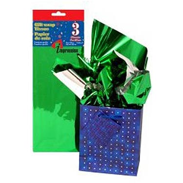 Tissue Paper - METALLIC GREEN ~ 3 per pack-0