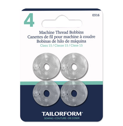 Machine Transparent Plastic Bobbins ~ 4 per pack-0
