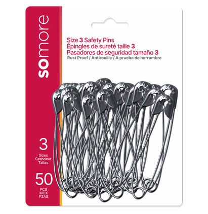 SoMore Safety Pins - Silver ~ 50 Size 3-0