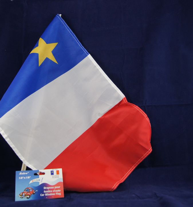 Acadian Flag for Car Windows ~ 12" x 18"-0