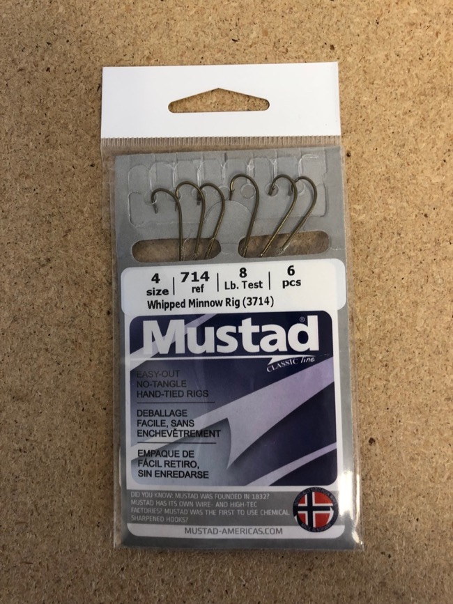 Mustad Snelled Minnow Hooks ~ 6 per pack -0