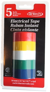 Cantech Colored Vinyl Electrical Tape ~ 5 colors per pack-0