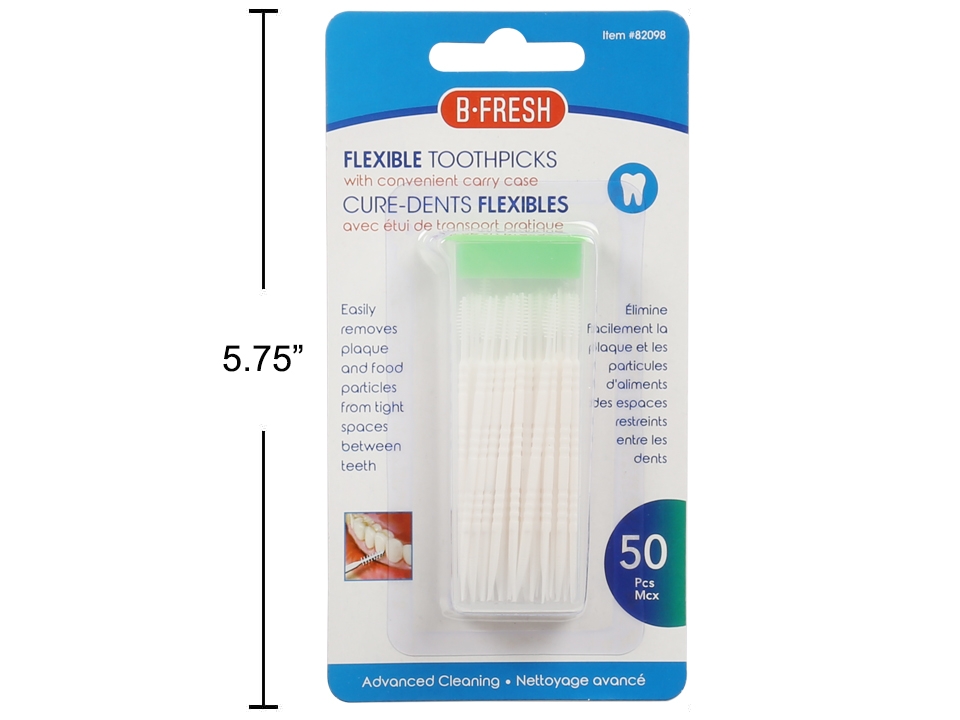 Flexible Plastic Toothpicks in Travel Case ~ 50 per pack-0