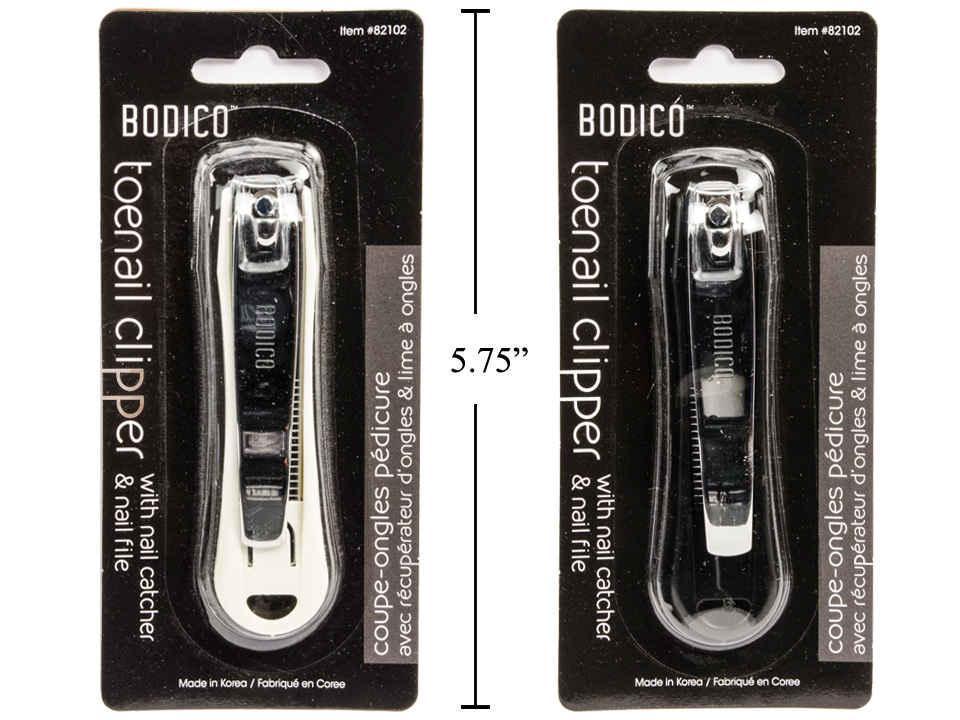 Bodico Nail Clipper w/Catcher & Nail File {Toenail} ~ Large-0