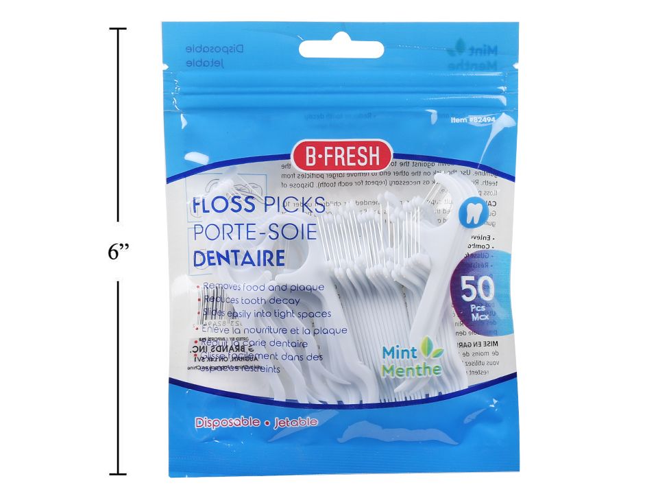 Dental Floss Picks - Mint Flavoured ~ 50 per bag-0