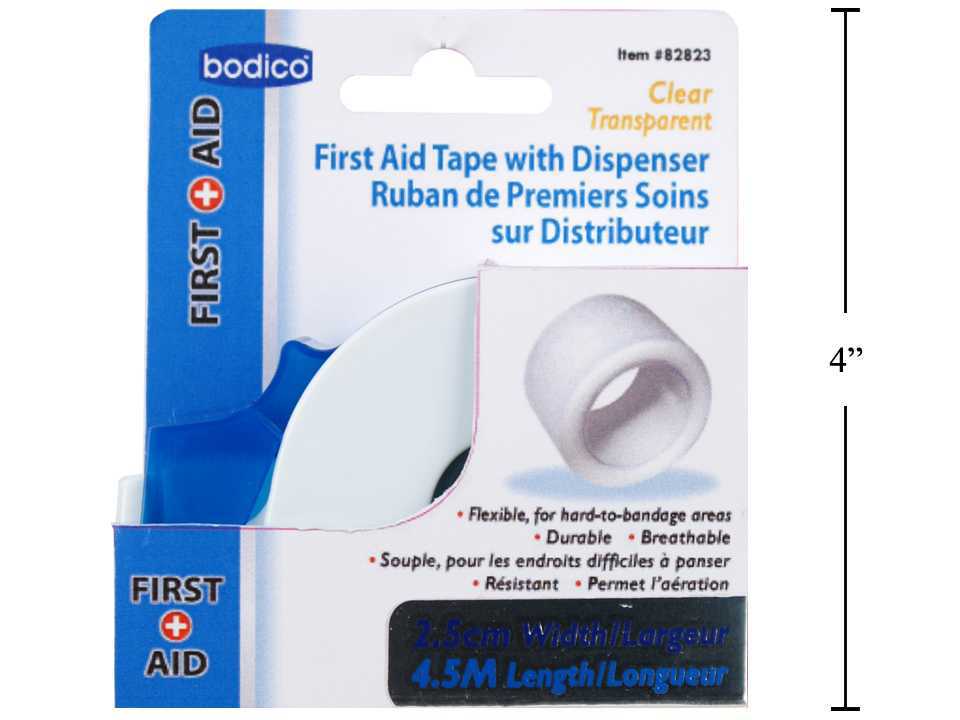 First Aid Tape with Dispenser ~ 2.5cm wide x 4.5M -0