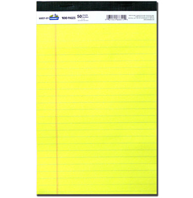 Legal Pad - Yellow Paper - 5" x 8" - 50 sheets ~ SOLD 12 PADS PER SLEEVE-0