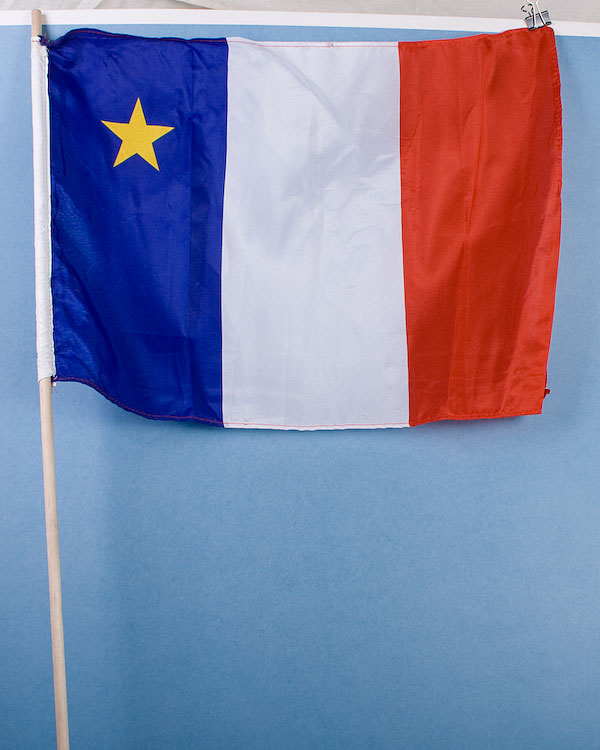 Acadian Flag w/Stick ~ 12" x 18"-0
