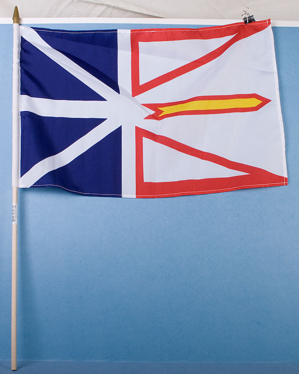 Newfoundland Flag w/Stick ~ 12" x 18"-0