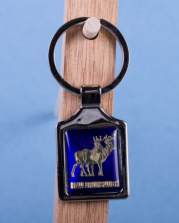 New Brunswick Deer Keychain w/Glossy Blue Background-0
