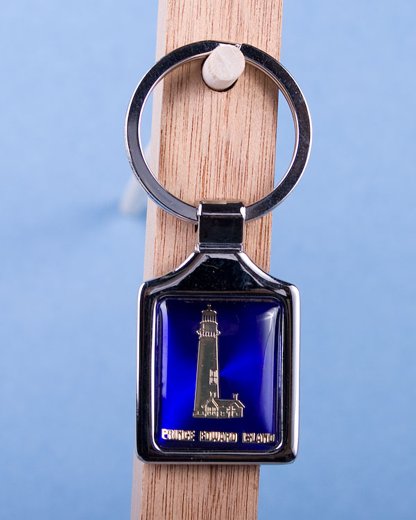 Prince Edward Island Lighthouse Keychain w/Glossy Blue Background-0