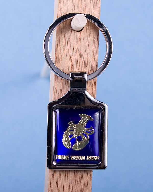 Prince Edward Island Lobster Keychain w/Glossy Blue Background-0