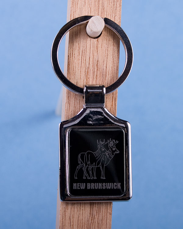 New Brunswick Deer Keychain w/Black Background-0