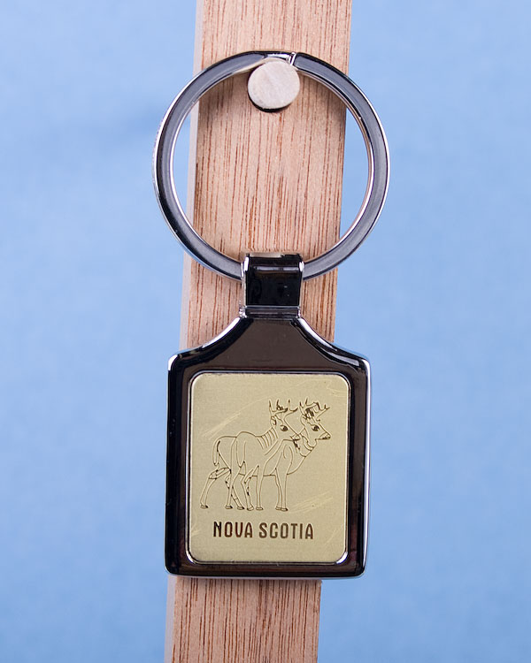 Nova Scotia Deer Keychain w/Gold Background-0