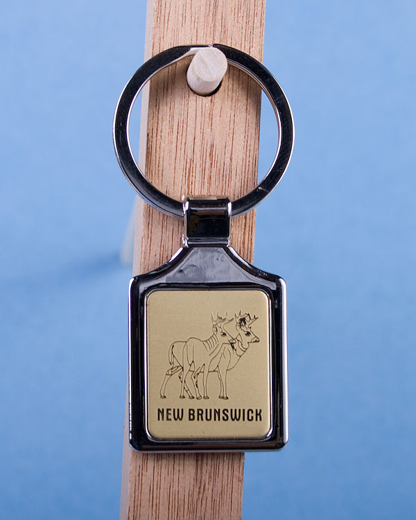 New Brunswick Deer Keychain w/Gold Background-0