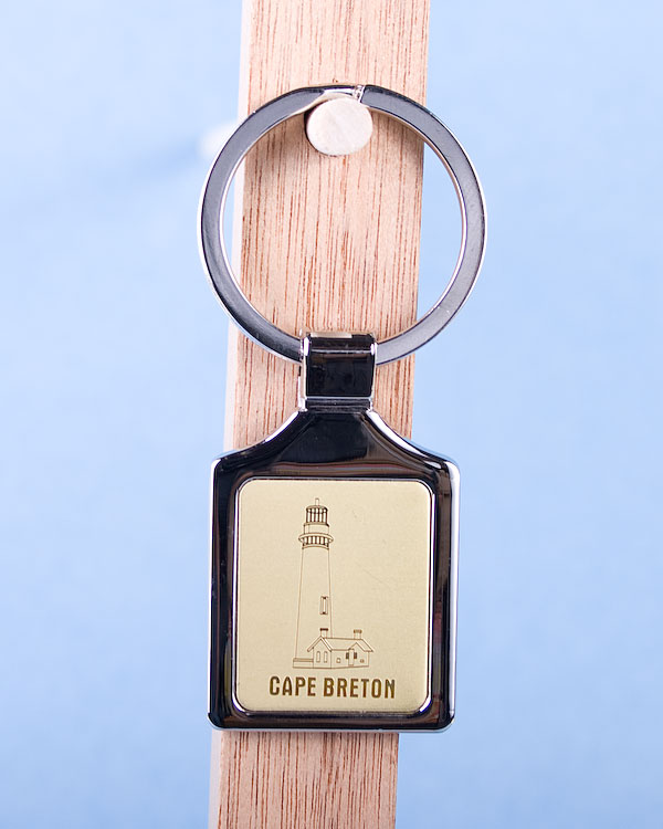 Cape Breton Lighthouse Keychain w/Gold Background-0